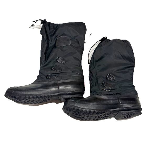 Sorel Kaufman Canada Glacier Snow Lion Winter Boots Canvas Rubber Size 9 Women - Picture 1 of 5